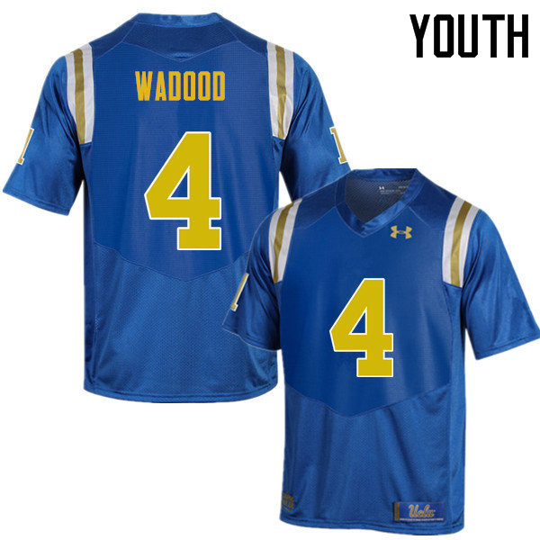 Youth #4 Jaleel Wadood UCLA Bruins Under Armour College Football Jerseys Sale-Blue